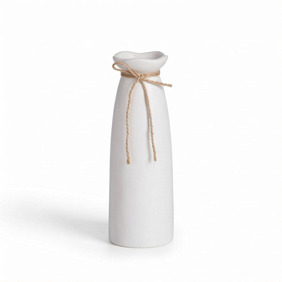 Luma White Ceramic Vase - CV04