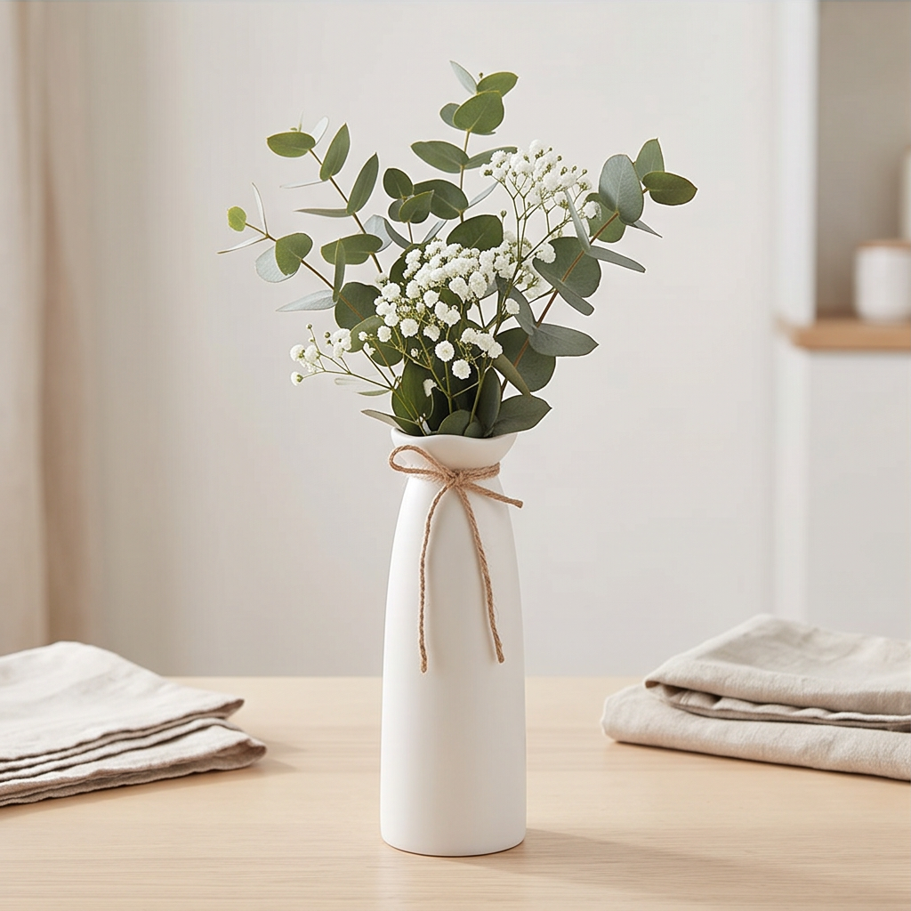 Luma White Ceramic Vase - CV04