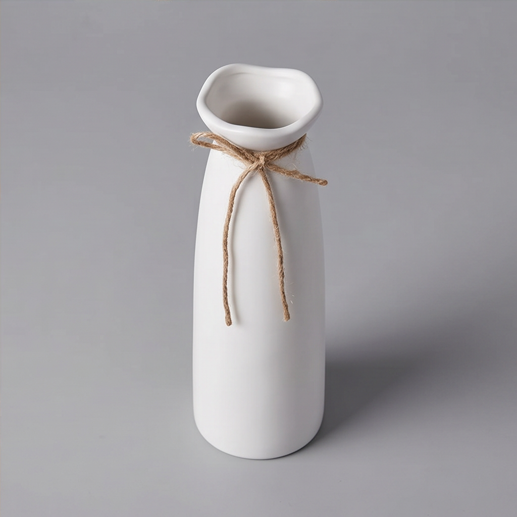 Luma White Ceramic Vase - CV04