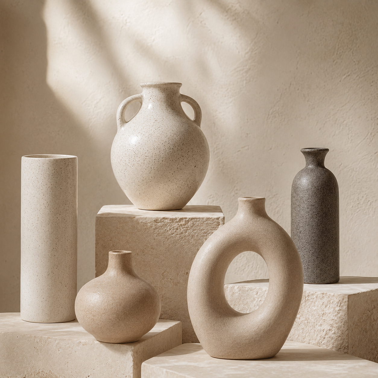 Warm forms with a quiet surface